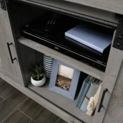 Bridge Acre Rustic Farmhouse Credenza TV Stand for TVs up to 58" Mystic Oak - Sauder 12 Bridge Acre Rustic Farmhouse Credenza TV Stand for TVs up to 58" Mystic Oak - Sauder -Cheap TV Stands Store unnamed file 7770