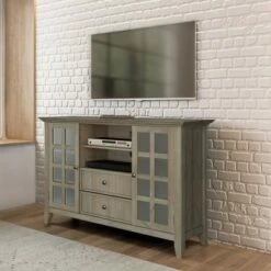 53" Normandy Tall TV Media Stand - Wyndenhall Distressed Gray