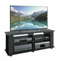Flat Panel TV Stand for TVs up to 57" CorLiving Ravenwood Black