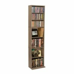 Herrin Adjustable Media Cabinet Weathered Oak - Atlantic
