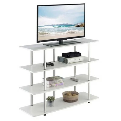 Designs2Go XL Highboy 4 Tier TV Stand for TVs up to 50" White - Breighton Home 4 Designs2Go XL Highboy 4 Tier TV Stand for TVs up to 50" White - Breighton Home - Image 2