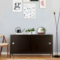 Costway TV Stand Modern Entertainment Cabinet for TV's up To 50'' with Sliding Doors -Cheap TV Stands Store unnamed file 7892