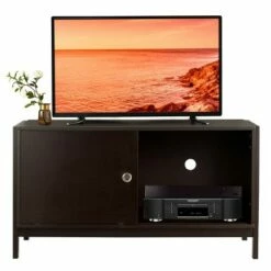 Costway TV Stand Modern Entertainment Cabinet for TV's up To 50'' with Sliding Doors -Cheap TV Stands Store unnamed file 7897