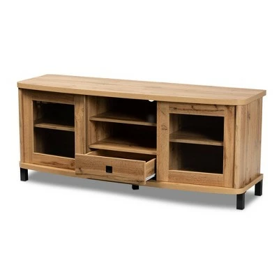 Walda Wood 1 Drawer TV Stand for TVs up to 55" Oak Brown/Black - Baxton Studio 3 Walda Wood 1 Drawer TV Stand for TVs up to 55" Oak Brown/Black - Baxton Studio