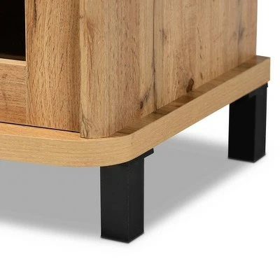 Walda Wood 1 Drawer TV Stand for TVs up to 55" Oak Brown/Black - Baxton Studio 7 Walda Wood 1 Drawer TV Stand for TVs up to 55" Oak Brown/Black - Baxton Studio - Image 5