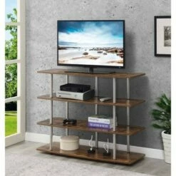 Designs2Go XL Highboy 4 Tier TV Stand for TVs up to 50" Barnwood - Breighton Home
