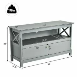 Costway Free Standing TV Cabinet Wooden Console TV Media Entertainment