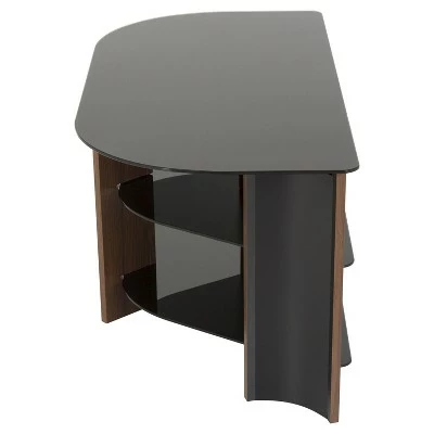 Glass Shelves TV Stand for TVs up to 42" - AVF Walnut/black 4 Glass Shelves TV Stand for TVs up to 42" - AVF Walnut/black - Image 2