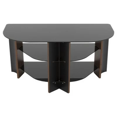 Glass Shelves TV Stand for TVs up to 42" - AVF Walnut/black 5 Glass Shelves TV Stand for TVs up to 42" - AVF Walnut/black - Image 3