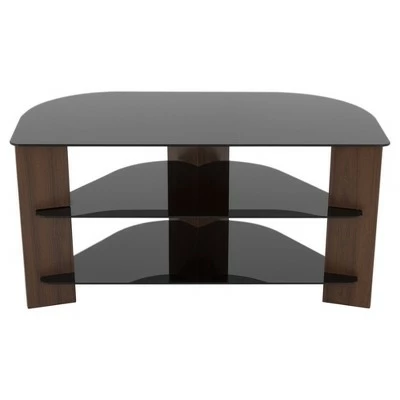 Glass Shelves TV Stand for TVs up to 42" - AVF Walnut/black 8 Glass Shelves TV Stand for TVs up to 42" - AVF Walnut/black - Image 6