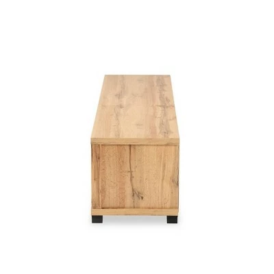 Gerhardine Wood 1 Drawer TV Stand for TVs up to 65" Oak Brown/Black - Baxton Studio 5 Gerhardine Wood 1 Drawer TV Stand for TVs up to 65" Oak Brown/Black - Baxton Studio - Image 3