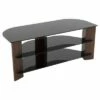 Glass Shelves TV Stand for TVs up to 55" - AVF Walnut/black