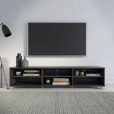 Hollywood TV Stand for TVs up to 85" Gray Wood Grain - CorLiving 3 Hollywood TV Stand for TVs up to 85" Gray Wood Grain - CorLiving
