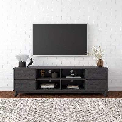 Hollywood Wood Grain TV Stand for TVs up to 85" with Drawers Gray - CorLiving 3 Hollywood Wood Grain TV Stand for TVs up to 85" with Drawers Gray - CorLiving
