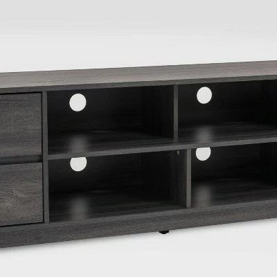 Hollywood Wood Grain TV Stand for TVs up to 85" with Drawers Gray - CorLiving 11 Hollywood Wood Grain TV Stand for TVs up to 85" with Drawers Gray - CorLiving - Image 9