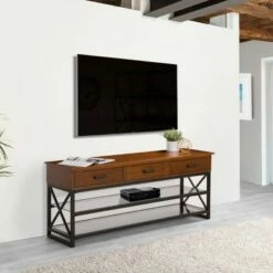 Houston TV Bench for TVs up to 70" - CorLiving Whitewash/gray Oak -Cheap TV Stands Store unnamed file 8294
