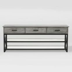 Houston TV Bench for TVs up to 70" - CorLiving Whitewash/gray Oak -Cheap TV Stands Store unnamed file 8301