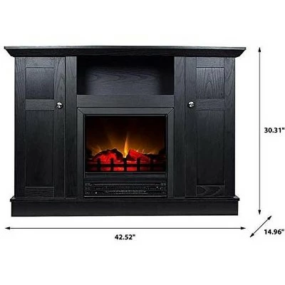 HearthPro Barclay Electric Fireplace Media Cabinet in Black Oak - SP5976 4 HearthPro Barclay Electric Fireplace Media Cabinet in Black Oak - SP5976 - Image 2