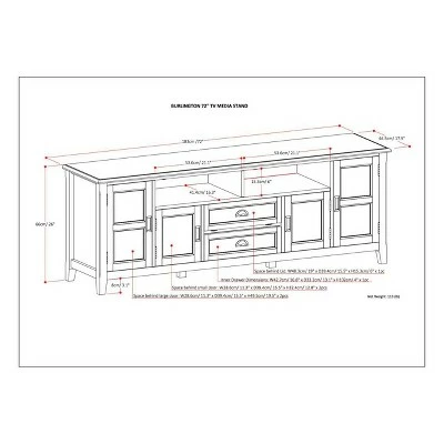 Portland TV Stand for TVs up to 80" - WyndenHall Mahogany Brown 8 Portland TV Stand for TVs up to 80" - WyndenHall Mahogany Brown - Image 7