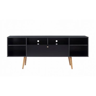 Drop Down Storage Wooden Entertainment TV Stand for TVs up to 58" Black/Brown - The Urban Port 3 Drop Down Storage Wooden Entertainment TV Stand for TVs up to 58" Black/Brown - The Urban Port