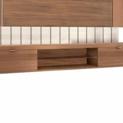 Wall Mounted Entertainment Console Unit with Shelves TV Stand for TVs up to 70" Brown - The Urban Port -Cheap TV Stands Store unnamed file 8405