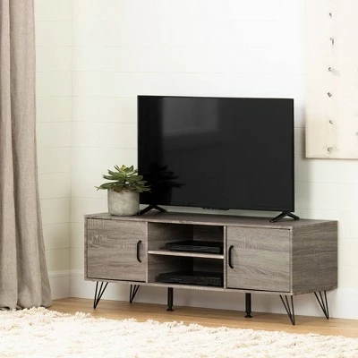 Evane TV Stand for TVs up to 55" with Doors Oak Camel - South Shore 3 Evane TV Stand for TVs up to 55" with Doors Oak Camel - South Shore