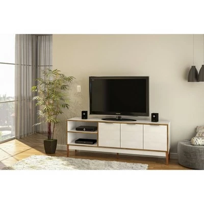 Boston TV Stand for TVs up to 65" White/Light Brown - Chique 4 Boston TV Stand for TVs up to 65" White/Light Brown - Chique - Image 2