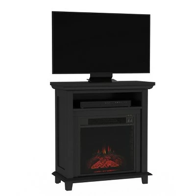 Hastings Home Electric Fireplace TV Stand With Faux Logs and LED Flames - Black 3 Hastings Home Electric Fireplace TV Stand With Faux Logs and LED Flames - Black