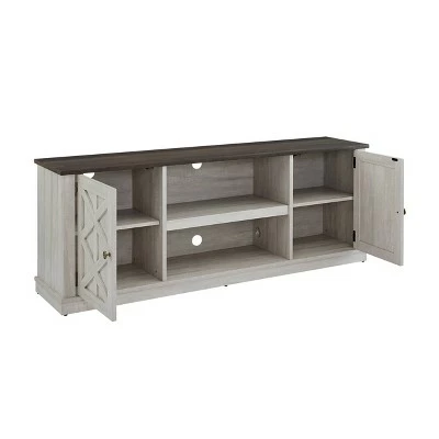 Dark Drift Wood Desktop TV Stand for TVs up to 64" Off White - Home Essentials 6 Dark Drift Wood Desktop TV Stand for TVs up to 64" Off White - Home Essentials - Image 4