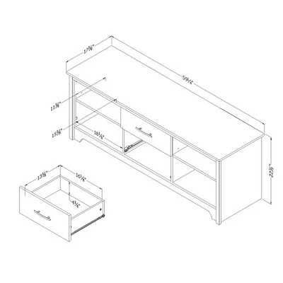 Fusion 2 Drawers TV Stand for TVs up to 60" Gray Oak - South Shore 10 Fusion 2 Drawers TV Stand for TVs up to 60" Gray Oak - South Shore - Image 8