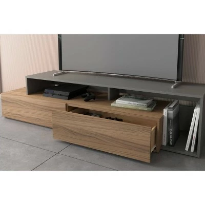 Tonik TV Stand for TVs up to 72" - Nexera Natural/white 4 Tonik TV Stand for TVs up to 72" - Nexera Natural/white - Image 2