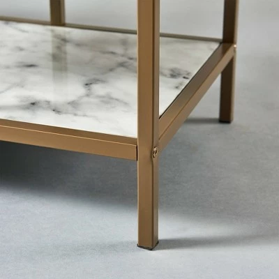 Marmo Faux Marble Top TV Stand for TVs up to 60" Brass - Teamson Home 8 Marmo Faux Marble Top TV Stand for TVs up to 60" Brass - Teamson Home - Image 6