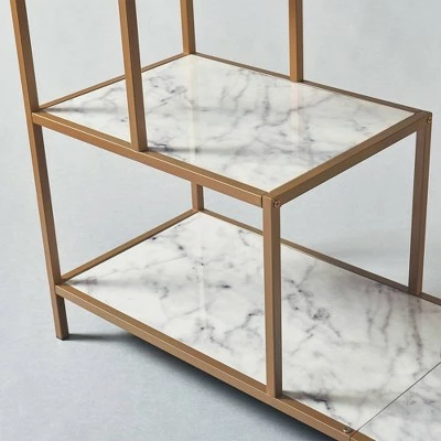 Marmo Faux Marble Top TV Stand for TVs up to 60" Brass - Teamson Home 9 Marmo Faux Marble Top TV Stand for TVs up to 60" Brass - Teamson Home - Image 7