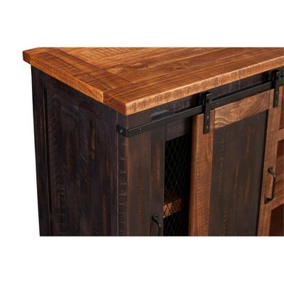 Santa Fe 65" Solid Wood TV Stand Antique Black and Honey - Martin Svensson Home 7 Santa Fe 65" Solid Wood TV Stand Antique Black and Honey - Martin Svensson Home - Image 5