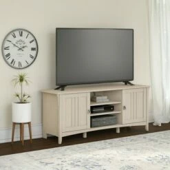 Salinas TV Stand for TVs up to 70" - Bush Furniture Antique White