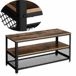 Wooden TV Stand for TVs up to 42" with Two Open Spacious Shelves Brown/Black - Benzara -Cheap TV Stands Store unnamed file 8818