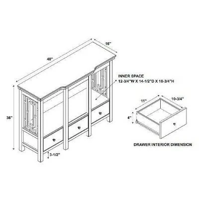 Hardy TV Stand for TVs up to 42" Brown - Linon 5 Hardy TV Stand for TVs up to 42" Brown - Linon - Image 3