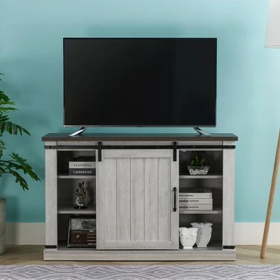 TV Stand for TVs up to 52" Saw Cut Off White - Home Essentials 3 TV Stand for TVs up to 52" Saw Cut Off White - Home Essentials