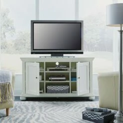 Dover TV Stand for TVs up to 56" White - Home Styles