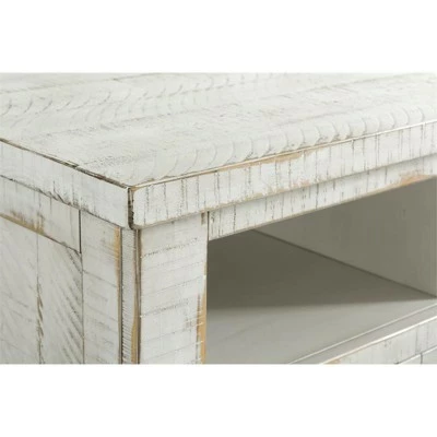 Nantucket 65" Solid Wood TV Stand Antique White - Martin Svensson Home 5 Nantucket 65" Solid Wood TV Stand Antique White - Martin Svensson Home - Image 3