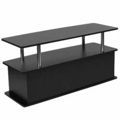 Flash Furniture Evanston Black TV Stand with Shelves, Cabinet and Stainless Steel Tubing -Cheap TV Stands Store unnamed file 8875