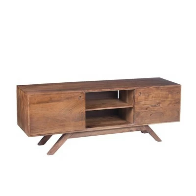 Wooden TV Stand for TVs up to 60" with Wide Storage Brown - The Urban Port 3 Wooden TV Stand for TVs up to 60" with Wide Storage Brown - The Urban Port