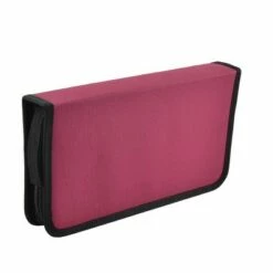 PiccoCasa Zipper Closure Double Sided Capacity CD DVD Storage Nylon PP Media Storage Racks 11.5" x 6" x 1.8" Black,Red 1 Pc