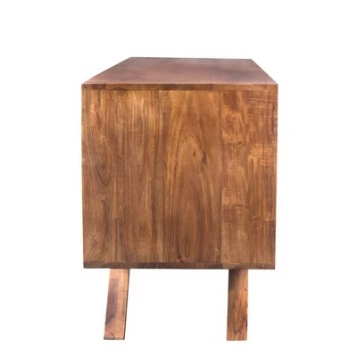 Wooden TV Stand for TVs up to 60" with Wide Storage Brown - The Urban Port 9 Wooden TV Stand for TVs up to 60" with Wide Storage Brown - The Urban Port - Image 7