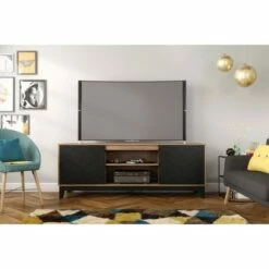 Hexagon TV Stand for TVs up to 72" Cinnamon/Black - Nexera