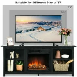 Costway 58'' 2-Tier Fireplace TV Stand W/18" Electric Fireplace Up to 65'' -Cheap TV Stands Store unnamed file 896