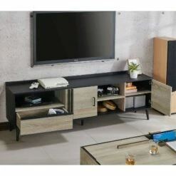 Dominique TV Stand for TVs up to 78" Black/White Oak - miBasics 14 Dominique TV Stand for TVs up to 78" Black/White Oak - miBasics -Cheap TV Stands Store unnamed file 8962