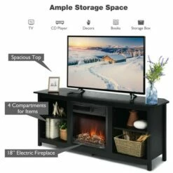 Costway 58'' 2-Tier Fireplace TV Stand W/18" Electric Fireplace Up to 65'' -Cheap TV Stands Store unnamed file 897