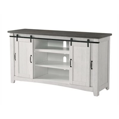 Hampton Solid Wood TV Stand White Stain with Grey Stain Top - Martin Svensson Home 7 Hampton Solid Wood TV Stand White Stain with Grey Stain Top - Martin Svensson Home - Image 5