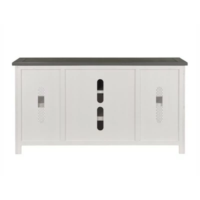 Hampton Solid Wood TV Stand White Stain with Grey Stain Top - Martin Svensson Home 8 Hampton Solid Wood TV Stand White Stain with Grey Stain Top - Martin Svensson Home - Image 6